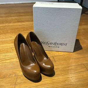 YSL Brown Leather Pumps
